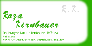 roza kirnbauer business card